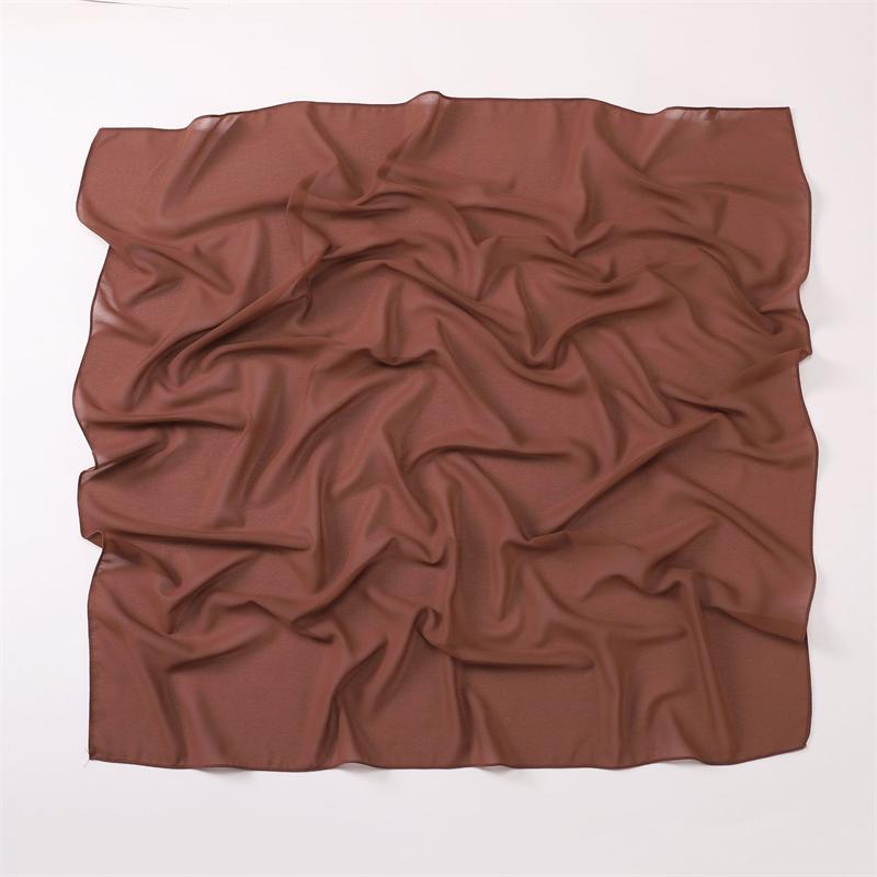 Muslimischer Chiffon Hijab Schal Einfarbiges Quadratisches Kopftuch für Frauen Hijabs Schals Jersey Hijabs Islamischer Turban Stirnband Schal