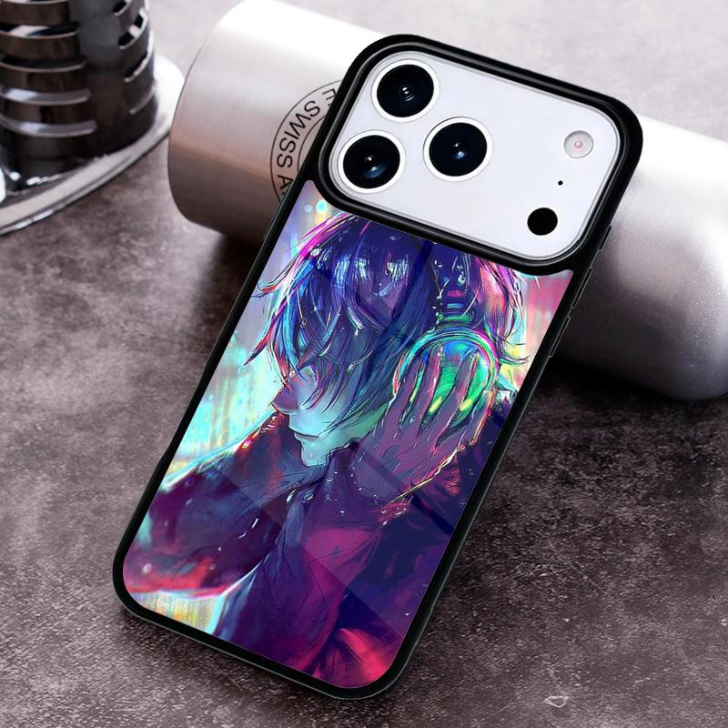 Neon Oni Girl Anime Phone Case for iPhone 17 16 15 Pro Max Air 14 13 12 11 Plus Shockproof Capa Cover
