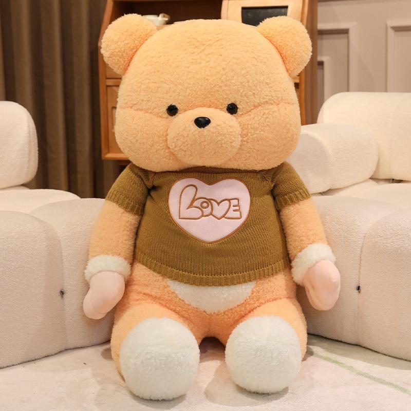 Large Sweater Teddy Bear Doll Plush Toy Clothing Big Bear Hug Bear Doll Girl Soothing Ragdoll