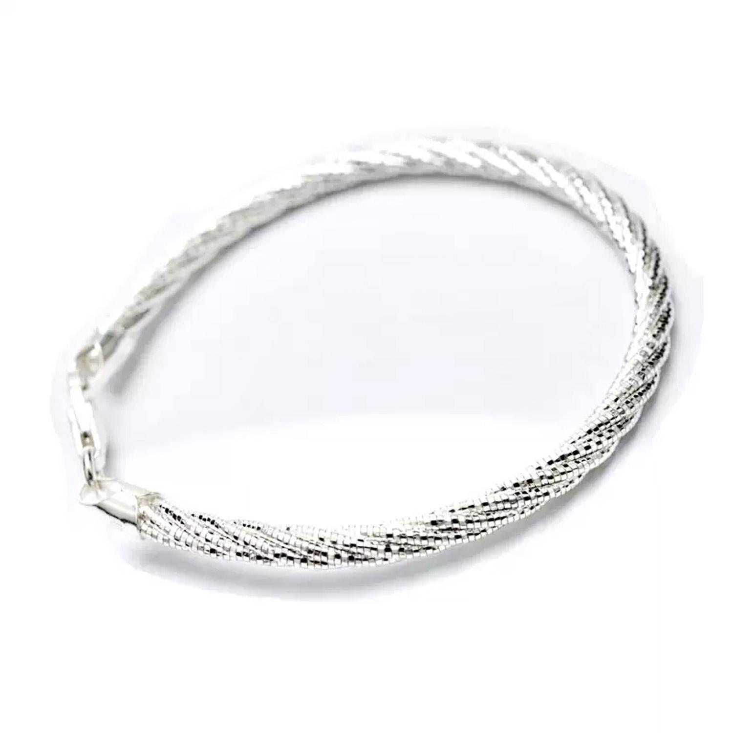 Best-selling Italian Silver 925 Pure Silver Ladies Bracelet, Rhodium-plated and Gold-plated, Fashionable Chain, Weddings 16CM(6.5inches)
