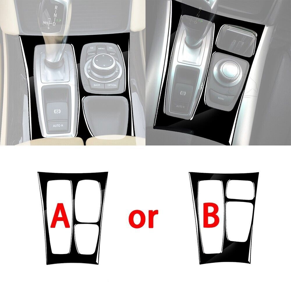 For BMW X5 E70 X6 E71 2008-14 Interior Glossy Piano Black Gear Shift Panel Cover