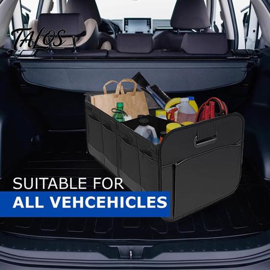 Car Trunk Organizer Organizer, Partitioned Compartments Design, Durable Waterproof Camping Gear Storage Oxford Cargo Container for Vehicle And