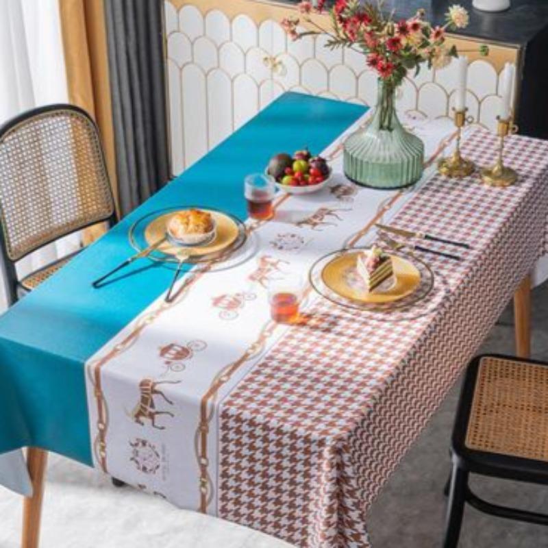 Față de masă în stil nordic Impermeabilă Rezistentă la ulei Lavabilă Pvc Covoraș pentru masă de ceai Rectangulară Petrecere transfrontalieră Modă nouă Casă Elegantă
