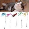 Funny Bright Color Paper Pet Cat Kitten Tease Rod Wand Play Interactive Toy