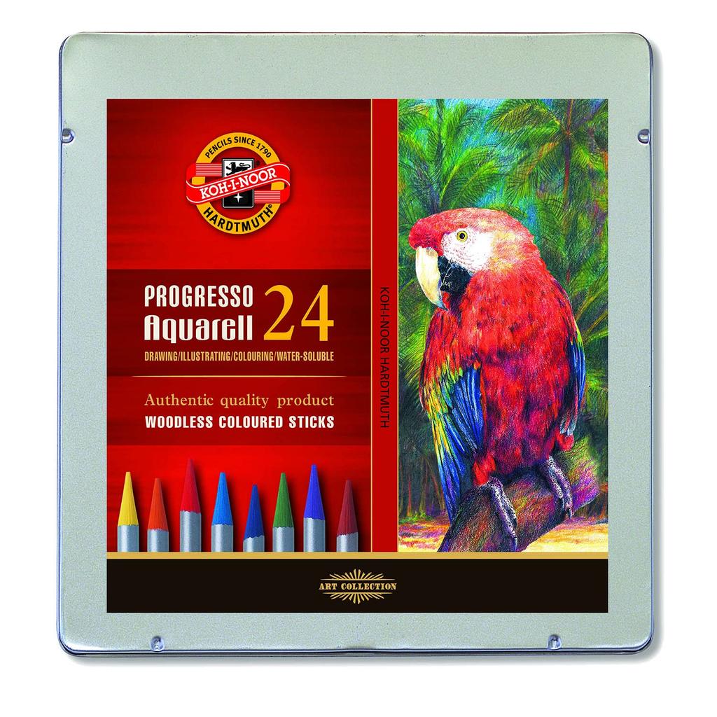 Kohinoor Water Soluble Colored Pencil Progresso Aquarelle 8784024001 8784 24 Color Set Genuine Imported Product