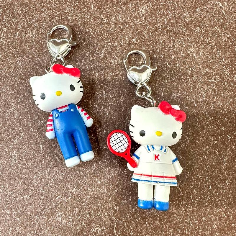 Hello Kitty Keychain Cartoon Doll Mobile Phone Rope Backpack Stuffed Pendant Lovely Decor Anime Figure Makeup Bag Pendants