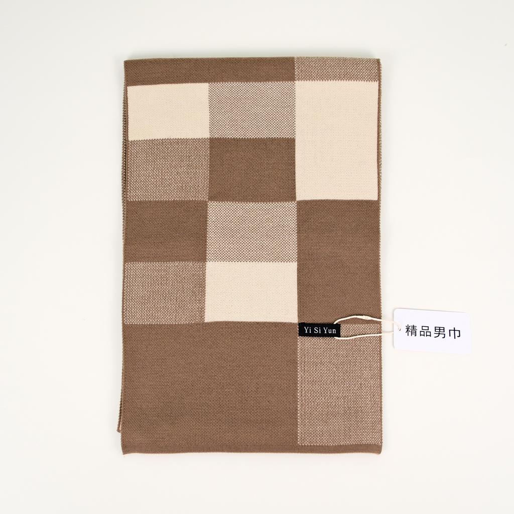 Men's Classic Winter Scarf Cashmere Feel Winter Scarves Long Formal Soft Scarf for Men Casual Scarves Luxuriously Plaid Scarf