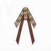 Retro Fabric Lace Brown Bow Brooches for Women Crystal Pearl Pins JK Shirt British Style Handmade Bow Tie Clothes Accessories