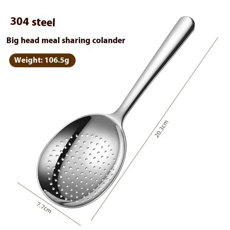 

Stainless Steel Ladles For Serving Soup Rice Serving Spoon Drain Hole Heat Insulated Handle Kitchen Utensils For Daily Use Hot