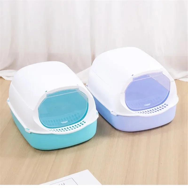 Kitty Semi-Enclosed Cat Litter Box - Splashproof Cat Tray/Toilet Cleaning Basin Supplies Suitable for Kitten Pet Toilet Bedpan