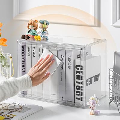 Stackable Acrylic Lid Storage Boxes, Versatile Clear Organizer Cases Freestanding Plastic Containers for Handbags, Wallets, Hats Toys Books