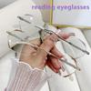 2025 New Woman High Quality Rimless Reading Glasses Blocking Blue Light Gradient Antiblulet, Glasses Fashion Reading Eyeglasses