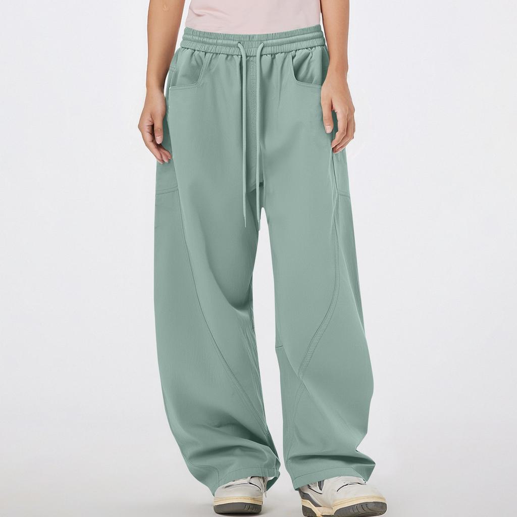 Women's Multi Pocket Straight Leg Wide Leg Solid Color Pants For Floor Mopping