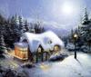 Ruopoty 5D DIY Picture By Numbers Winter Landscape Wall Art HandPainted Unique Gift Paint By Number Snowman Christmas Gift