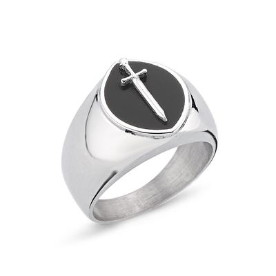Мужское серебряное рыцарское кольцо