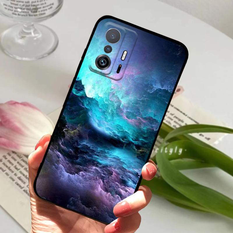 Cases For Xiaomi Mi 11T Fundas Mi11T Pro Marble Shockproof Silicone TPU Phone Cover For Xiaomi Mi 11 Ultra Black Matte Bumper