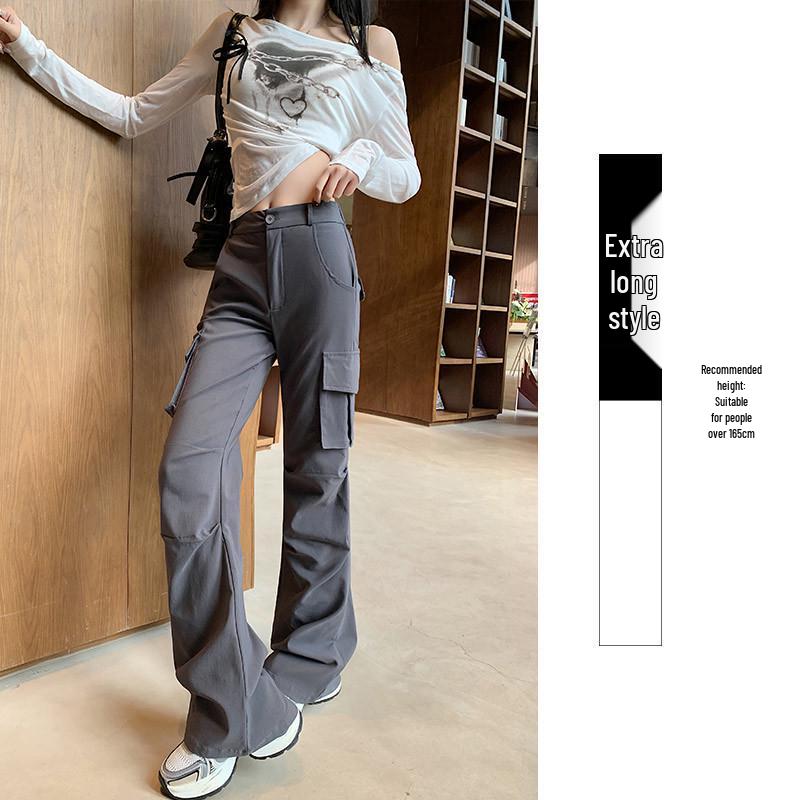 Schwarze, hoch taillierte Slim Fit-Arbeitshose für Damen im Frühjahr 2025