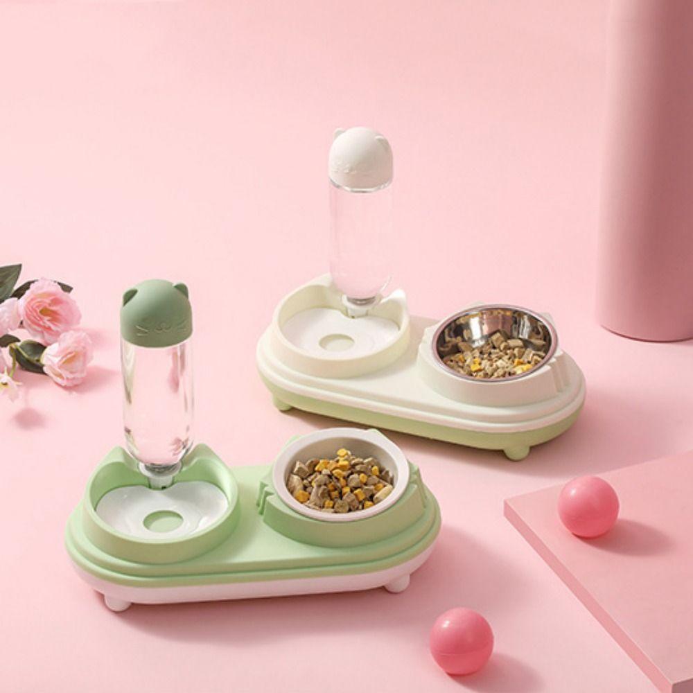 Dual Purpose Cat Drinking Bowls Spill Proof Cat Feeding Bowl Cat Double Bowl  Home