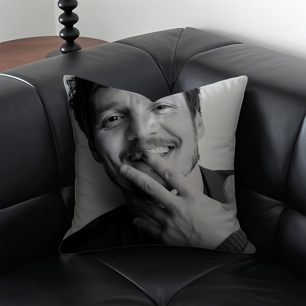 P-Pedro Pascal Pillow Actor Decor Cushion Cushion Cover Pillow Case Anti-Dustmite Invisible Zipper Silky Plush Cushion
