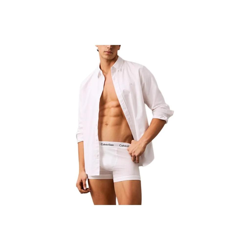 Calvin Klein Casual and Comfortable Wrinkle Free Letter Logo Mid Waist Flat Angle Underwear European Version Men's 3-piece Set