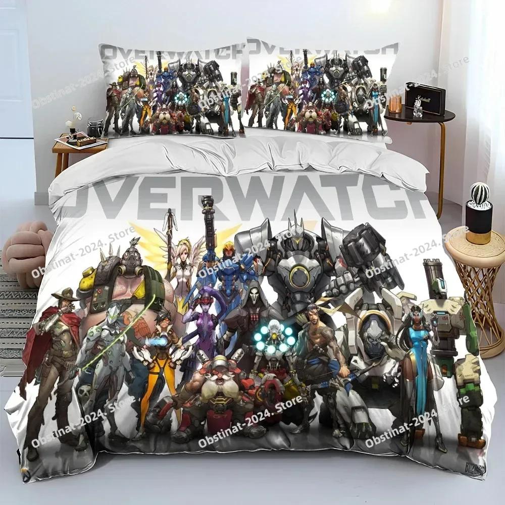 OW Overwatch Gioco Gamer DVA Set Biancheria da Letto Stampato Set Letto Con Federa Copripiumino Morbido Singolo Matrimoniale Queen Super King Size