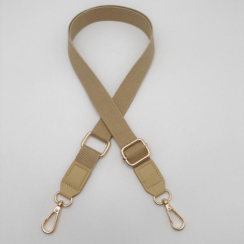 

2.5cm Cotton Webbing Adjustable Crossbody Bag Strap - Solid Color Women s Shoulder Accessory Gunmetal Hardware хакі