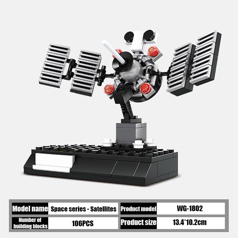 4 Style Spaceship Satellite Space Shuttle Lunar Rover Rocket Model Toys for Children  Kids Gifts City Buidling Blocks Toy