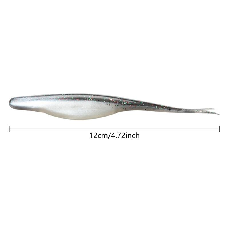 5Pcs Slightly Split Tail Swimbaits Floating Fishing Lure Soft Artificial Baits Fishing Accessories Easy To Use