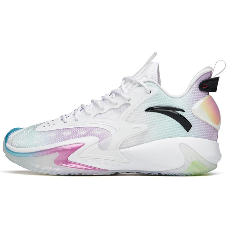 Anta Frenzy 3 Pro Pro Mid-Top Performance Basketball Shoes Men s White Blue Purple Sneakers 112141651S-1 39