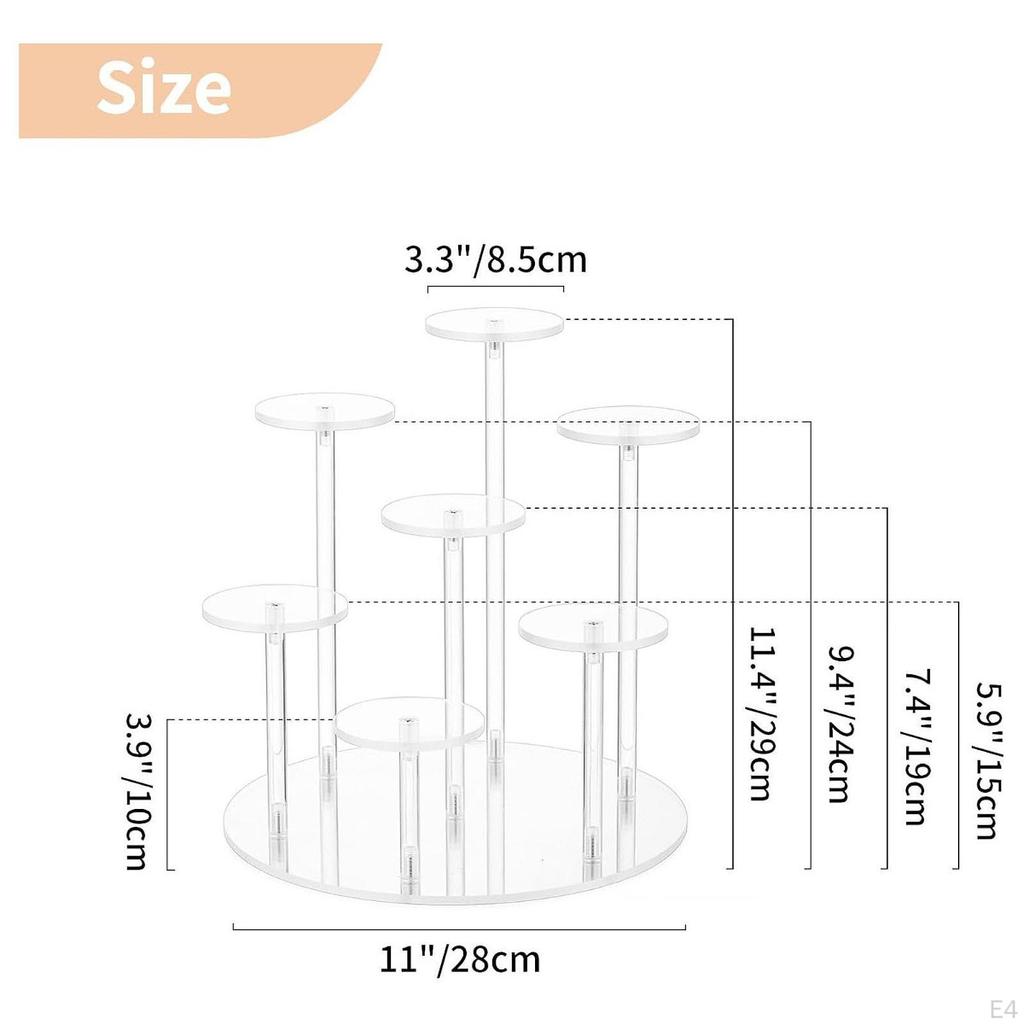 Acrylic Display Stand for Jewelry, 7 Tier Riser Rings And Earrings
