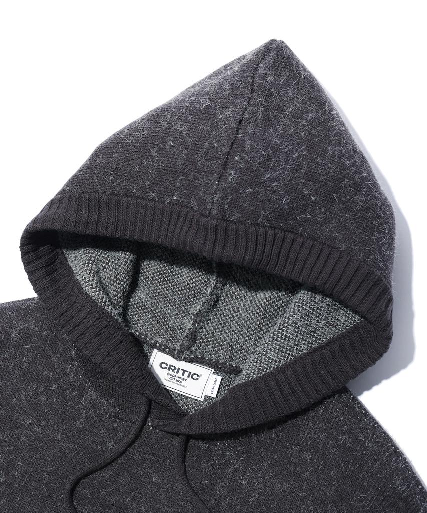 CRITIC Feather Wormhole Hoodie Knit Charcoal