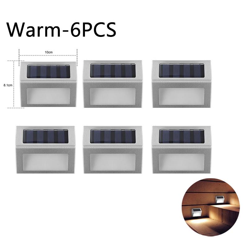 10PCS Solar Step Lights Solar Fence Lights Outdoor 3LED Stainless Steel Wall Lamps Deck Lights For Stair Fence Step Walkway Pati