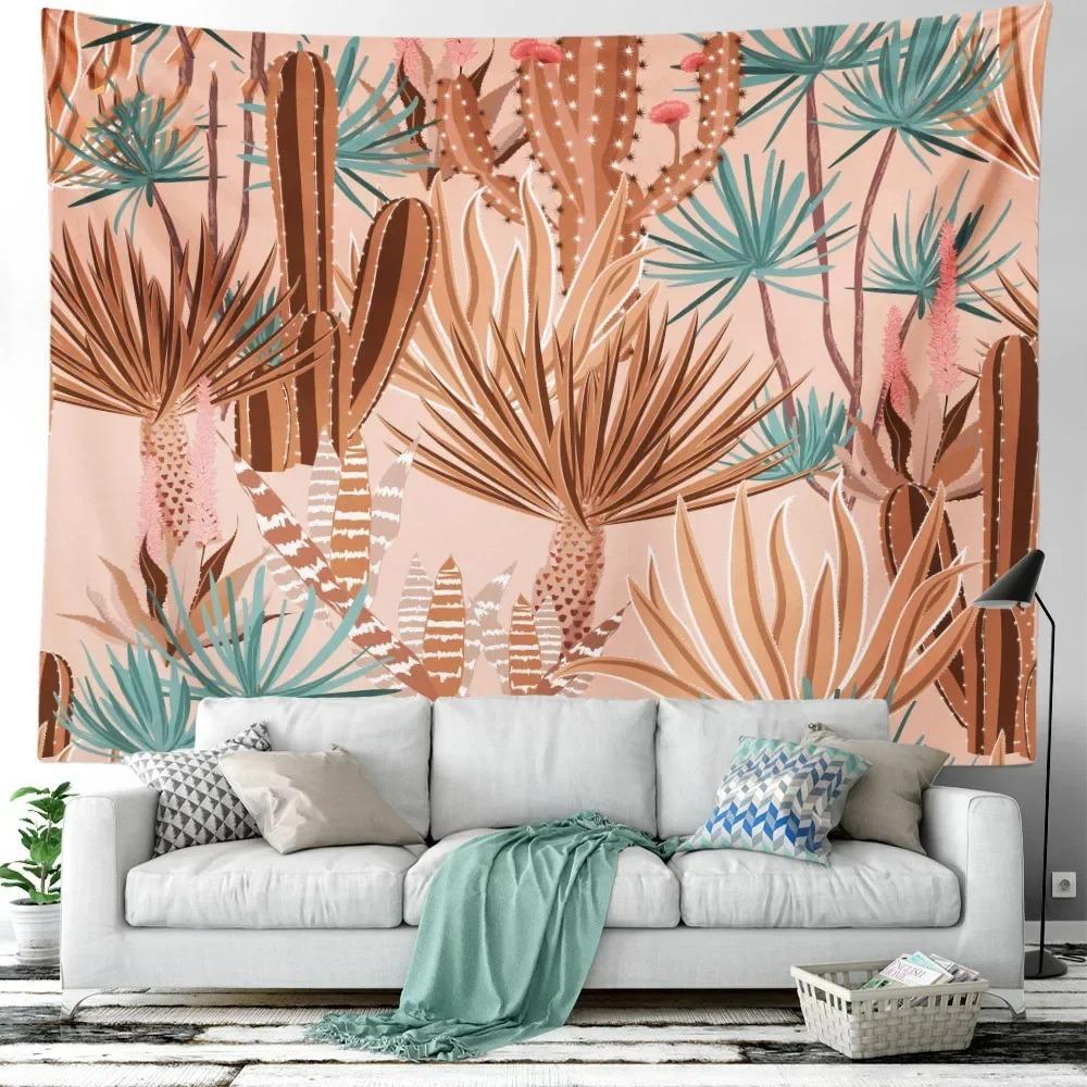 Room Decoration Bedroom Aesthetic Green Plant Flower Tapestry Tropical Plant Series Hanging Landscape Flower Indoor Tapestry