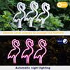 3pcs/Set Flamingo Neon Signs Light Solar Garden Decor Waterproof Stake Lawn Lamps Gift Courtyard Wedding Party Festival Decor