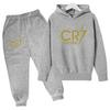 Ronaldo CR7 Stampa Idol del Calcio Abbigliamento Felpa per Bambini Set 2 Pezzi Tuta Pantaloni Tuta Sportiva per Bambini Ragazzi Abbigliamento per Bambine Tute Sportive