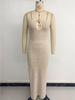 2026 Elegant Resort Luxury Knit Fishtail Slit Skirt Strapless Long Dress