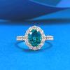 Xiancan S925 Sterlingsilberring mit 1,5 Karat Paraiba Grünlichem Unterton für Damen-Alltagskleidung