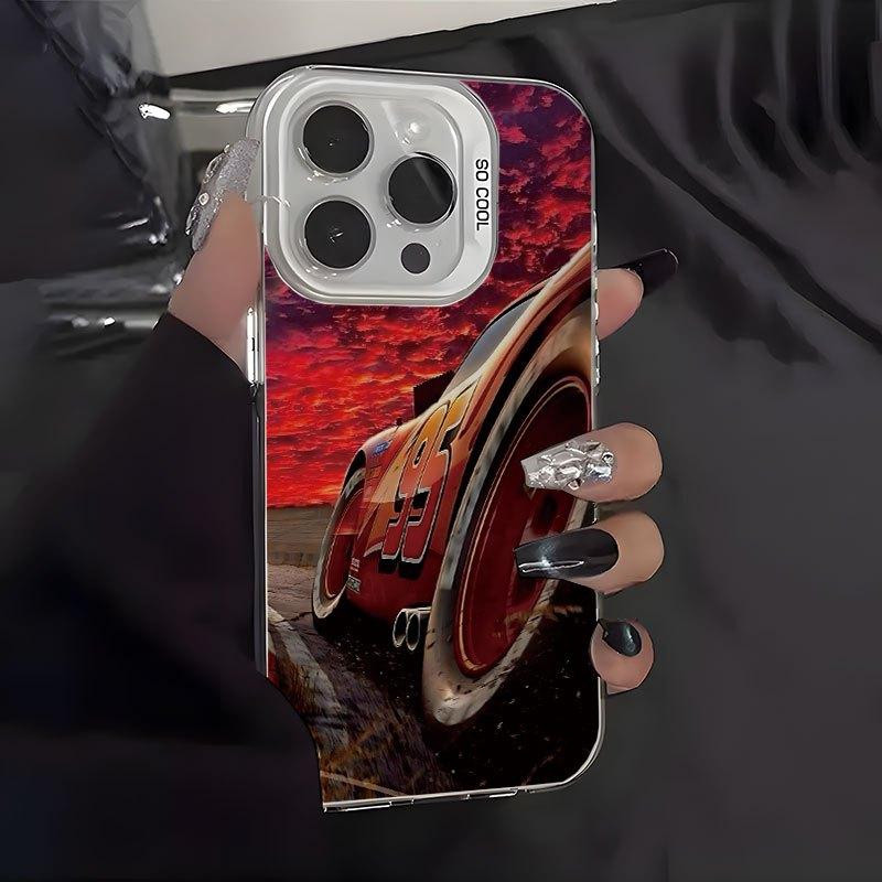 Red car design phone case suitable for iPhone 17 16 15 14 13 12 11 Pro/Max/Plus anti drop and shockproof back cover
