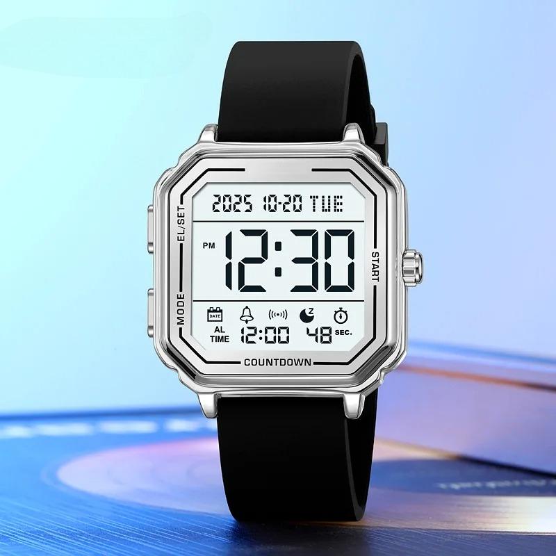 Sport EL Light Casual Watch Chronograph Countdown Stopwatch Digital Wristwatch Mens Clock