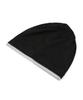 Eondeokeonteulol Cool Two-Tone Color Block Cotton Long Loose Fit Hat Beanie / Layered Slub / Black