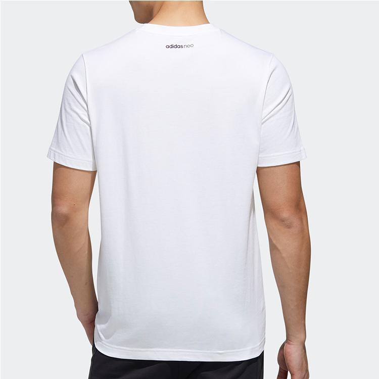 Adidas Neo Alphabet Print Sports Straight T-Shirt Men Tops White GJ8773