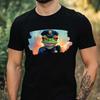 T-Shirt Herren Frosch als Polizist Motiv Baumwolle Größe XS bis 5XL