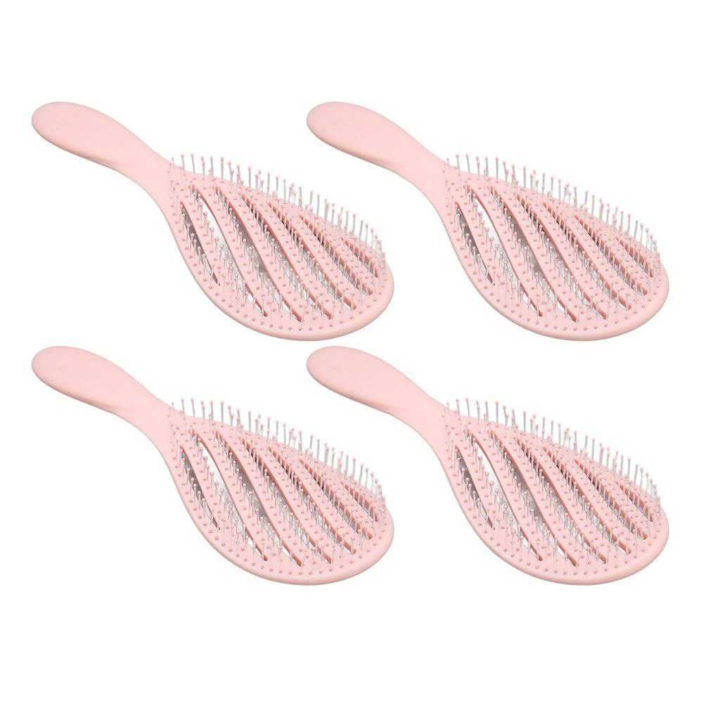 4Pcs Curved Vented Hair Brush Professional Soft Needle Detangling Hairbrush for Faster Blow Drying