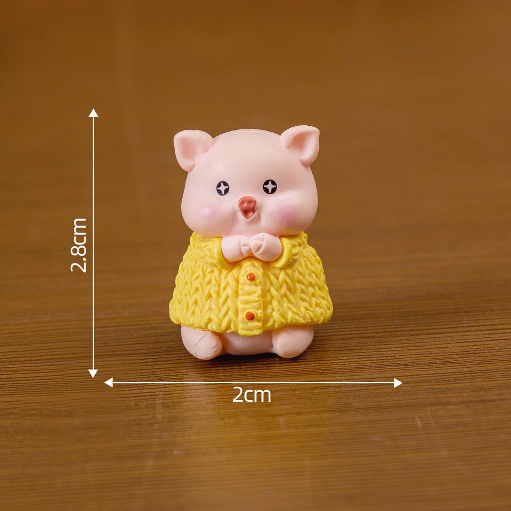 Charming Miniature Animal Figurines Resin Cat Pig Dog Desktop Decorations