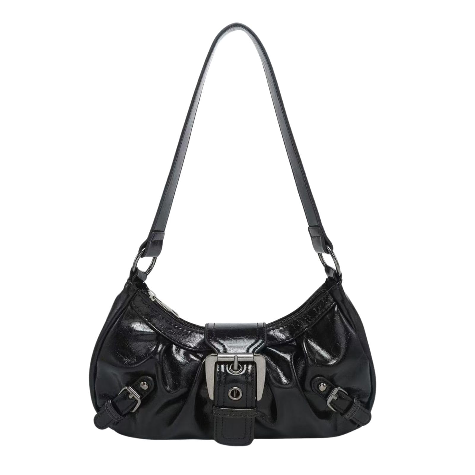 

Harujio Half Moon Hobo Shoulder Bag for Round Shoulder Crescent Moon Popular Bag, Bag, Women, Small, Bag, Design, Horizontal, Mini, Black, Brown, чорний