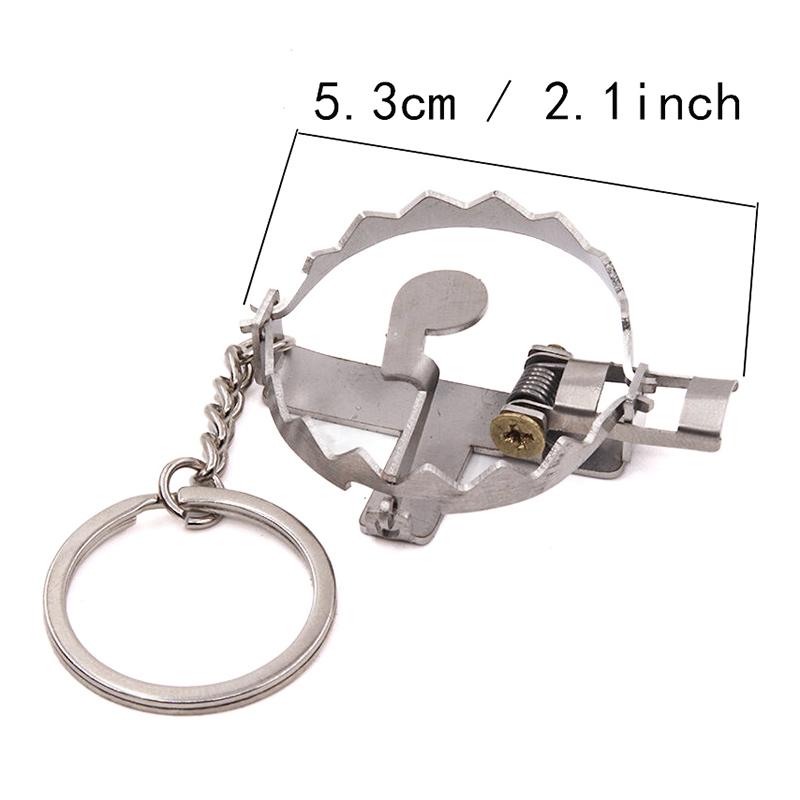 Mini Mouse Traps Keychain Stainless Steel Mini Clip Keychain For Temperament And Personality Jewelry Gifts For Men And Women