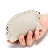 Mini shell change bag women's new Japanese vegetable tanned cowhide niche coin bag portable zipper storage bag