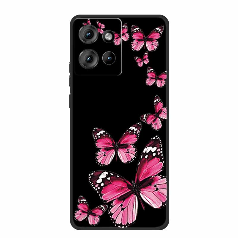 Handyhülle Für Motorola Moto G 2025 Hülle Cartoon Schwarzes Silikon Weiches TPU Rückseite Für Motorola Edge 50 Neo S50 G75 Hülle G 75