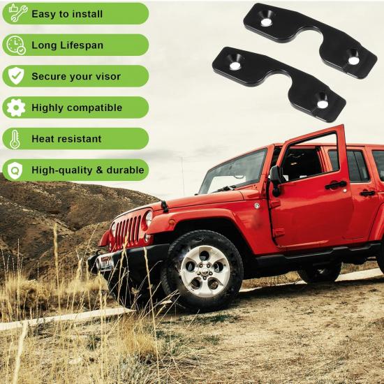 Sun Visor Repair Kit, Compatible With Jeep Wrangler JK, JL, JT Gladiator 2018-2024, Aluminum Alloy Sun Visor Driver Side Replacement, Used For
