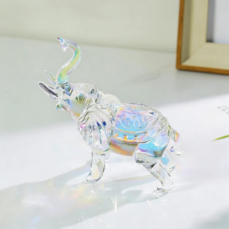 Crystal Elephant Statues Glass Elephant Figurines Collectibles Animal Sculpture Lucky Feng Shui Ornament Home Decors